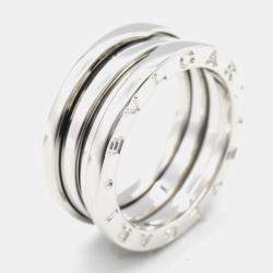 Pre Owned Bvlgari B.Zero1 18K White Gold Band Ring EU 52