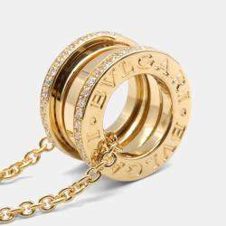 Pre Owned Bvlgari B.zero1 18K Yellow Gold and Diamond Pendant Necklace