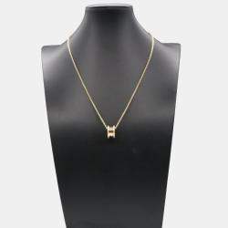 Pre Owned Bvlgari B.zero1 18K Yellow Gold and Diamond Pendant Necklace