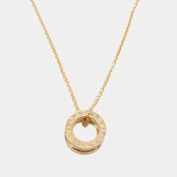 Pre Owned Bvlgari B.zero1 18K Yellow Gold and Diamond Pendant Necklace