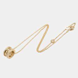 Pre Owned Bvlgari B.zero1 18K Yellow Gold and Diamond Pendant Necklace