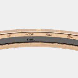 Pre Owned Bvlgari B.Zero1 18K Rose Gold, Stainless Steel and Ceramic Bangle Bracelet