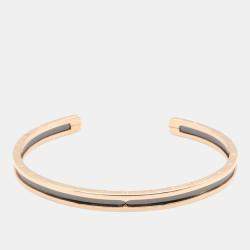 Pre Owned Bvlgari B.Zero1 18K Rose Gold, Stainless Steel and Ceramic Bangle Bracelet