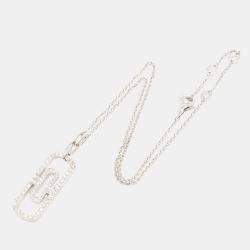 Pre Owned Bvlgari Parentesi 18K White Gold and Diamond Pendant Necklace