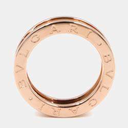 Pre Owned Bvlgari B.Zero1 18K Rose Gold Band Ring EU 52