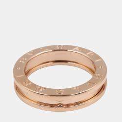 Pre Owned Bvlgari B.Zero1 18K Rose Gold Band Ring EU 52