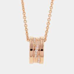 Pre Owned Bvlgari B.zero1 Design Legend 18K Pink Gold Necklace