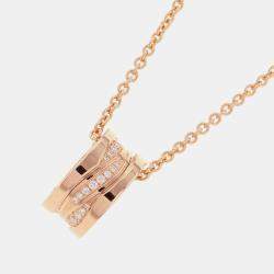 Pre Owned Bvlgari B.zero1 Design Legend 18K Pink Gold Necklace