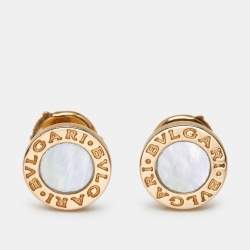 Pre Owned Bvlgari Bvlgari Bvlgari Mother of Pearl 18k Rose Gold Earrings