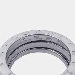 مملوكة مسبقًا خاتم بلغاري بي زيرو 1 ذهب أبيض عيار 18 حلقتين مقاس 52