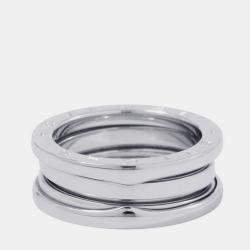 مملوكة مسبقًا خاتم بلغاري بي زيرو 1 ذهب أبيض عيار 18 حلقتين مقاس 52