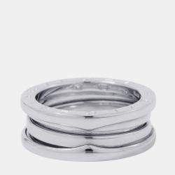 مملوكة مسبقًا خاتم بلغاري بي زيرو 1 ذهب أبيض عيار 18 حلقتين مقاس 52