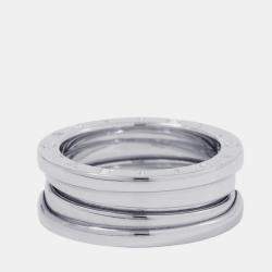 مملوكة مسبقًا خاتم بلغاري بي زيرو 1 ذهب أبيض عيار 18 حلقتين مقاس 52