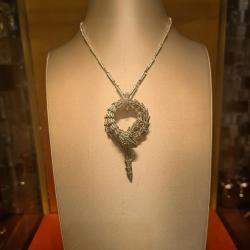 مملوكة مسبقًا Bulgari Serpenti Double Coil Necklace White Gold Full Diamond