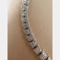 مملوكة مسبقًا Bulgari Serpenti Viper Necklace White Gold Full Diamond Wide Model