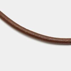 Pre Owned Bvlgari Tondo Sun 18k Yellow Gold & Stainless Steel Pendant Cord Necklace