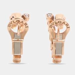 مملوكة مسبقًا أقراط بلغاري سيربنتي فايبر ألماس ذهب وردي عيار 18