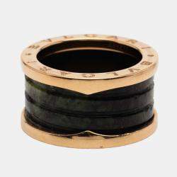 مملوكة مسبقًا خاتم بلغاري 18 قيراط ذهب وردي و بوينيت بي زيرو 1 أربع حلقات