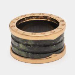 مملوكة مسبقًا خاتم بلغاري 18 قيراط ذهب وردي و بوينيت بي زيرو 1 أربع حلقات