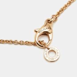 Pre Owned قلادة بلغاري ديفاز دريم مالاكيت ذهب وردي عيار 18 وصدف
