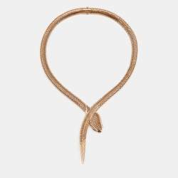 مملوكة مسبقًا Bvlgari Serpenti Diamonds Onyx 18k Rose Gold Necklace