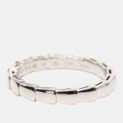Pre Owned Bvlgari 18K White Gold Serpenti Viper Ring US 9.25