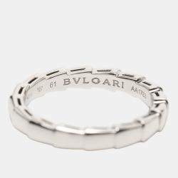 Pre Owned Bvlgari 18K White Gold Serpenti Viper Ring US 9.25