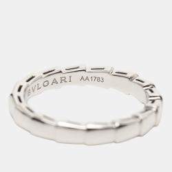 Pre Owned Bvlgari 18K White Gold Serpenti Viper Ring US 9.25