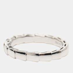 Pre Owned Bvlgari 18K White Gold Serpenti Viper Ring US 9.25