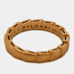 مملوكة مسبقًا Bvlgari Serpenti Viper 18K Rose Gold Band Ring Size 56