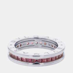 مملوكة مسبقًا خاتم بلغاري بي زيرو1 ذهب أبيض عيار 18 وجيم غارنت مقاس 53