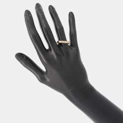 مملوكة مسبقًا Bvlgari Serpenti Viper 18K Rose Gold, Diamond and Mother of Pearl Pendant Band Ring EU 52