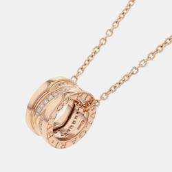 Pre Owned قلادة بلغاري بي.زيرو1 ليجند ذهب وردي عيار 18 ألماس