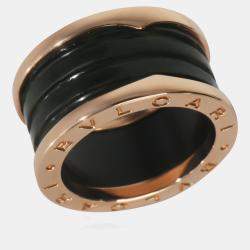 Pre Owned vlgari B.Zero1 Rose Gold, Ceramic Marble Ring EU 55