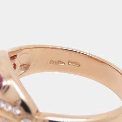 مملوكة مسبقًا Bvlgari Serpenti 18K Rose Gold,Diamond and Tourmaline Band Ring EU 59