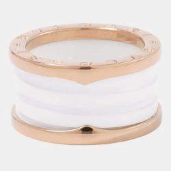 مملوكة مسبقًا Bvlgari B.Zero1 4-Band 18K Rose Gold, Ceramic Ring EU 54