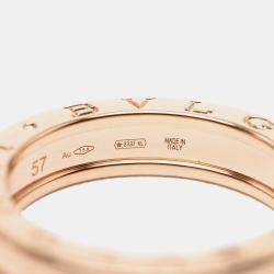 مملوكة مسبقًا Bvlgari 18K Rose Gold B.Zero1 One Band Ring EU 57