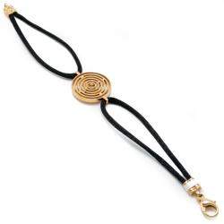 Pre Owned Bvlgari Astrale 18K Yellow Gold Black Cord Bracelet