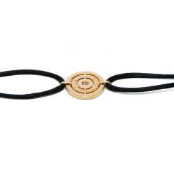 Pre Owned Bvlgari Astrale 18K Yellow Gold Black Cord Bracelet