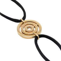 Pre Owned Bvlgari Astrale 18K Yellow Gold Black Cord Bracelet