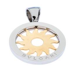 Bvlgari Tondo 18K Yellow Gold Stainless Steel Sun Pendant