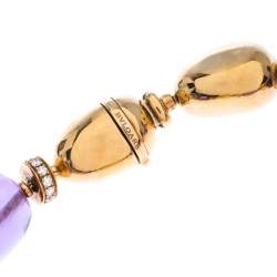 Bvlgari Diamond Amethyst 18k Yellow Gold Beaded Bracelet 