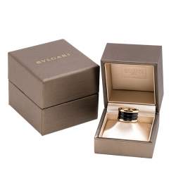 Pre Owned Bvlgari B.Zero1 4-Band Black Ceramic 18K Rose Gold Band Ring Size 51