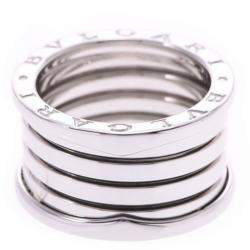 Pre Owned Bvlgari B.Zero1 4-Band 18k White Gold Band Ring Size 55