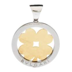 Bvlgari Tondo Clover 18K Yellow Gold & Stainless Steel Pendant