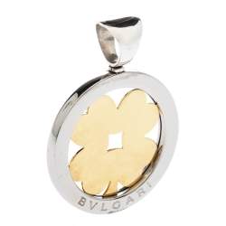 Bvlgari Tondo Clover 18K Yellow Gold & Stainless Steel Pendant