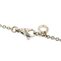 Pre Owned Bvlgari Doppio Cuore Diamond 18K White Gold Pendant Necklace