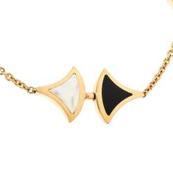 Bvlgari Divas' Dream Onyx Mother of Pearl 18K Rose Gold Chain Link Bracelet