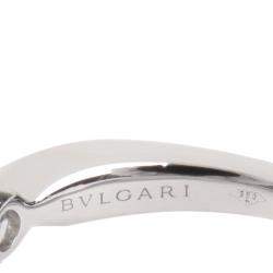 Pre Owned Bvlgari Dedicata a Venezia Silver PT950 Diamond Ring Size 52