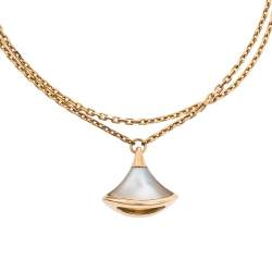 Pre Owned Bvlgari Divas' Dream Mother of Pearl 18K Rose Gold Chain Bracelet SM